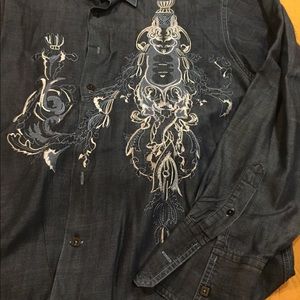 Angelino fof Bermuda Shirts - Men Detailed Design Denim Shirt!!! Angelino fof Bermuda Shirts - Men Detailed Design Denim Shirt!!!
